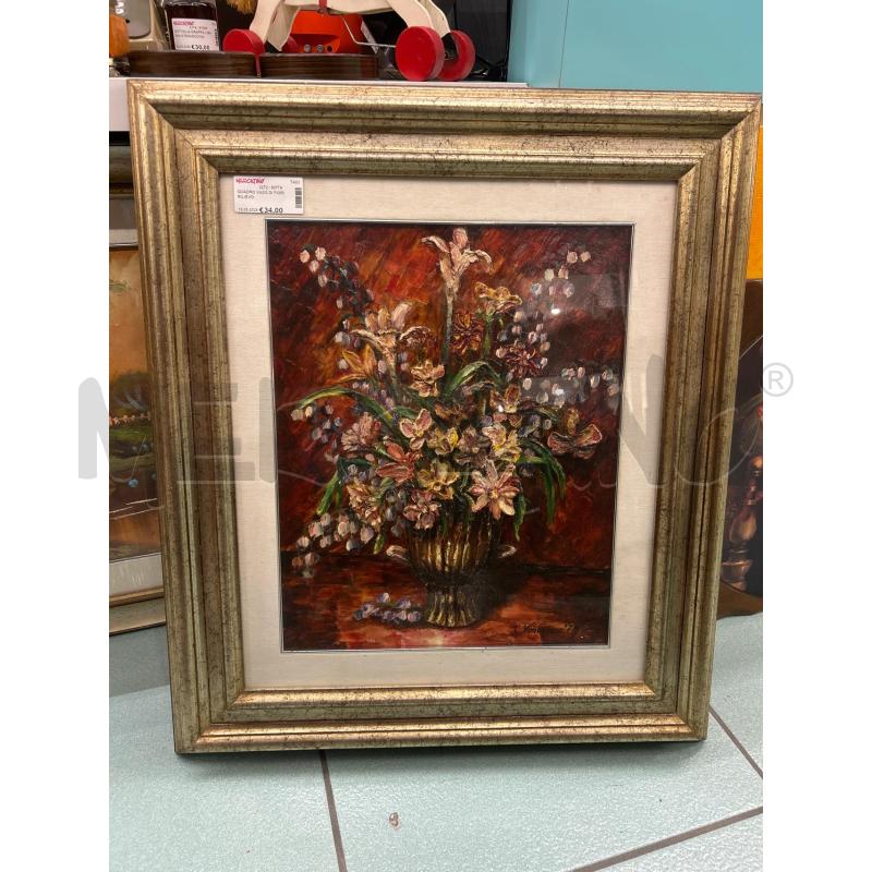 QUADRO VASO DI FIORI RILIEVO  | Mercatino dell'Usato Martina franca 1
