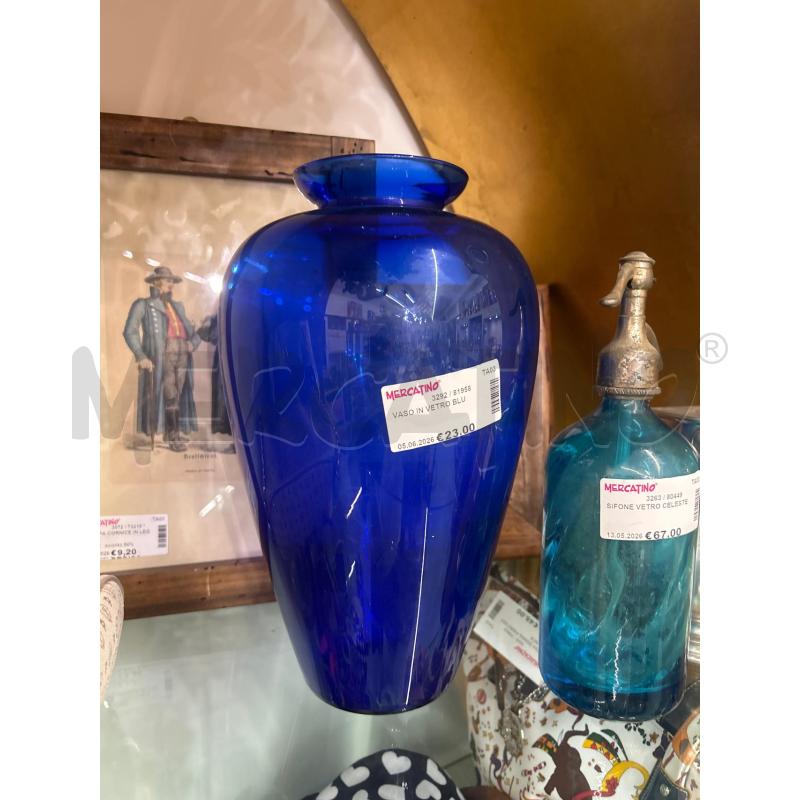 VASO IN VETRO BLU | Mercatino dell'Usato Martina franca 1