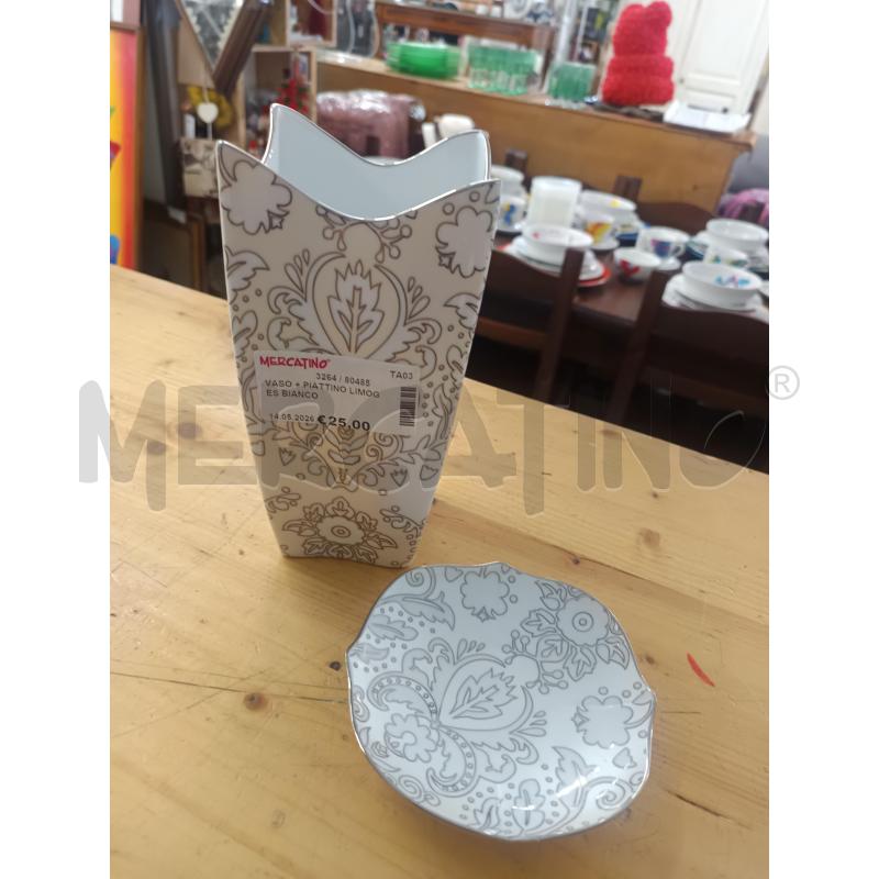 VASO + PIATTINO LIMOGES BIANCO | Mercatino dell'Usato Martina franca 1