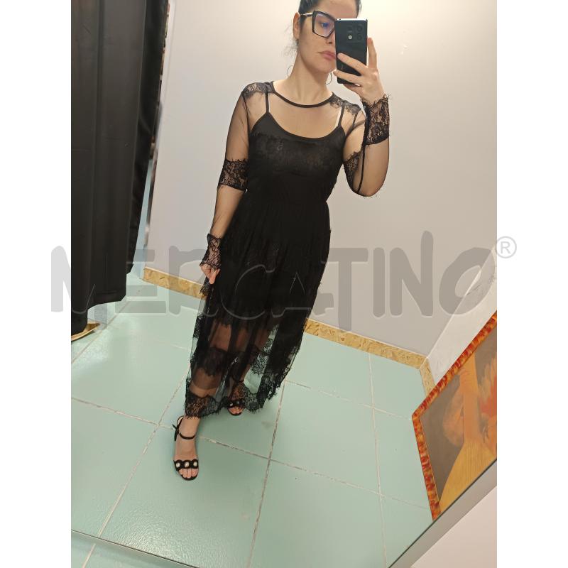 VESTITO DONNA NERO LUNGO PIZZO | Mercatino dell'Usato Martina franca 1