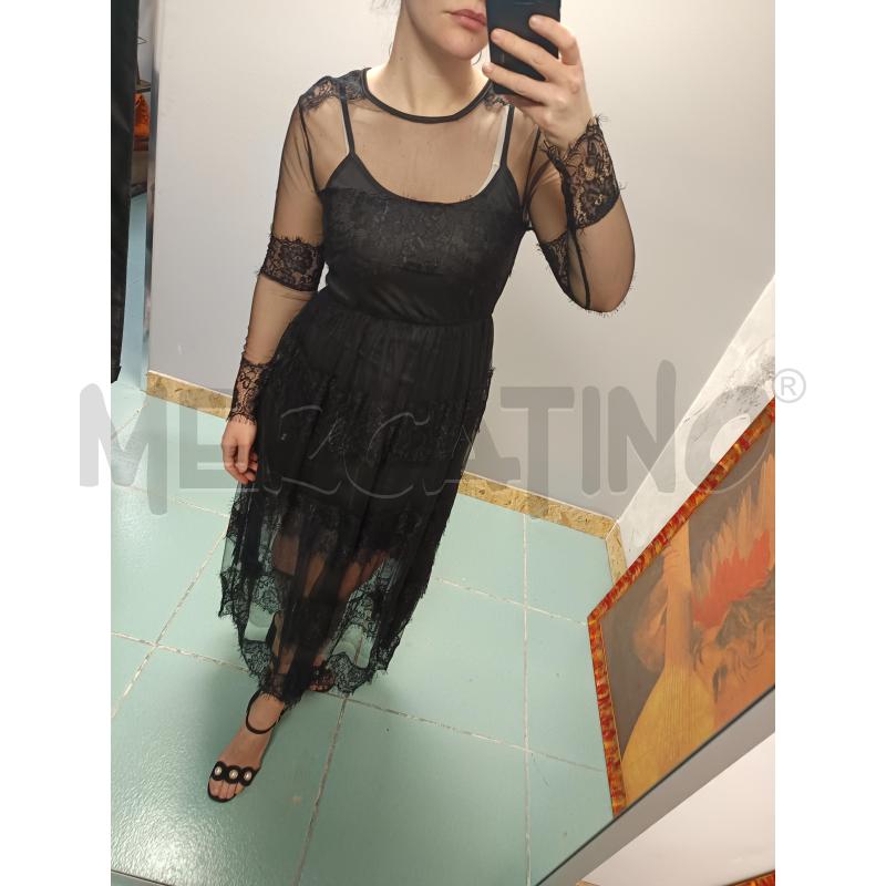 VESTITO DONNA NERO LUNGO PIZZO | Mercatino dell'Usato Martina franca 3