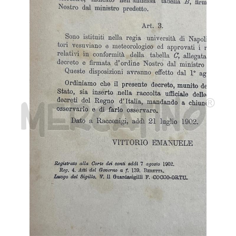 COLLEZIONE DELLE LEGGI E DEI DECRETI DEL REGNO D'ITALIA. ANNO 1902 | Mercatino dell'Usato Teramo 3