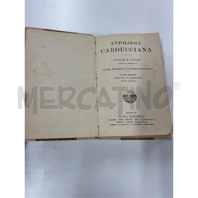 LIBRO ANTOLOGIA CARDUCCIANA BOLOGNA 1914-16 | Mercatino dell'Usato Teramo 1