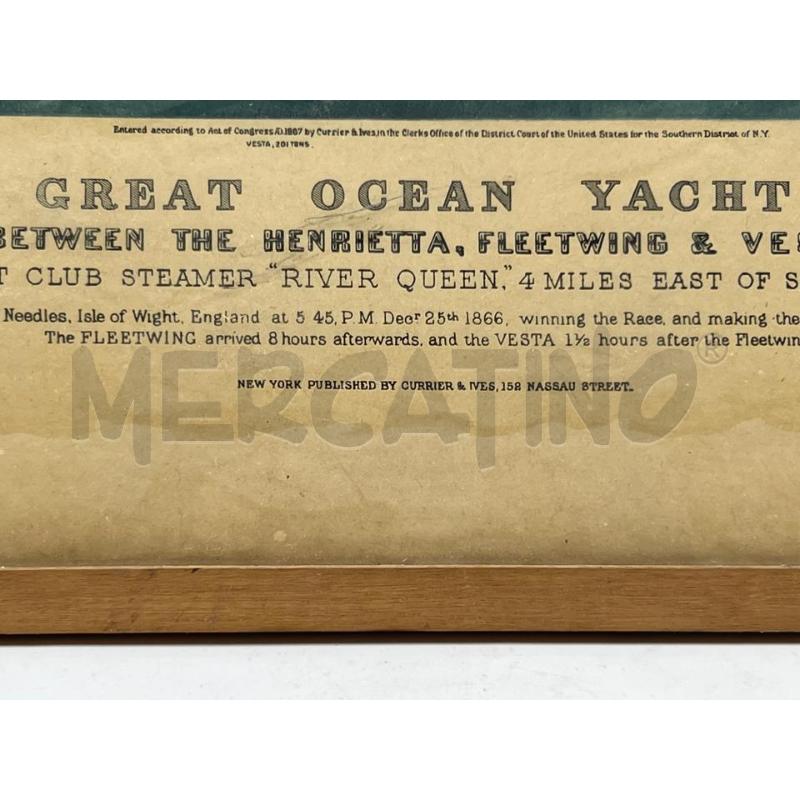 STAMPA GREAT OCEAN YACHT RACE OF 1866 BETWEEN THE HENRIETTA, VESTA & FLEETWING - CHARLES PARSONS | Mercatino dell'Usato Teramo 4