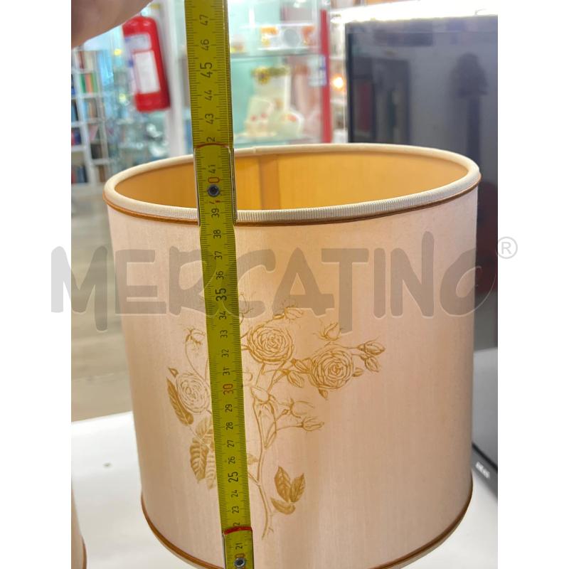 ABAT JOUR CERAMICA DIPINTA FIORE TONI MARRONI BASE LEGNO | Mercatino dell'Usato Teramo 4