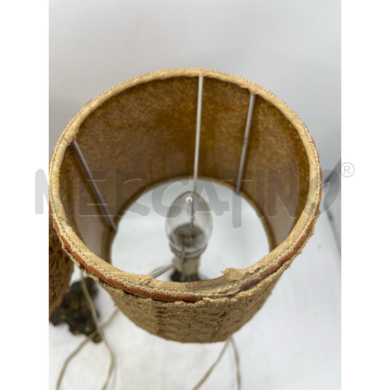 ABAT JOUR COPPIA METALLO DORATO VINTAGE  CAPPELLO RICAMO H30 CM | Mercatino dell'Usato Teramo 3