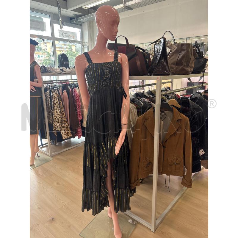 ABITO DONNA POSITANO NERO FILI DORATI LUREX TOP ARRICCIATO | Mercatino dell'Usato Teramo 1
