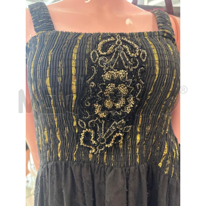 ABITO DONNA POSITANO NERO FILI DORATI LUREX TOP ARRICCIATO | Mercatino dell'Usato Teramo 2