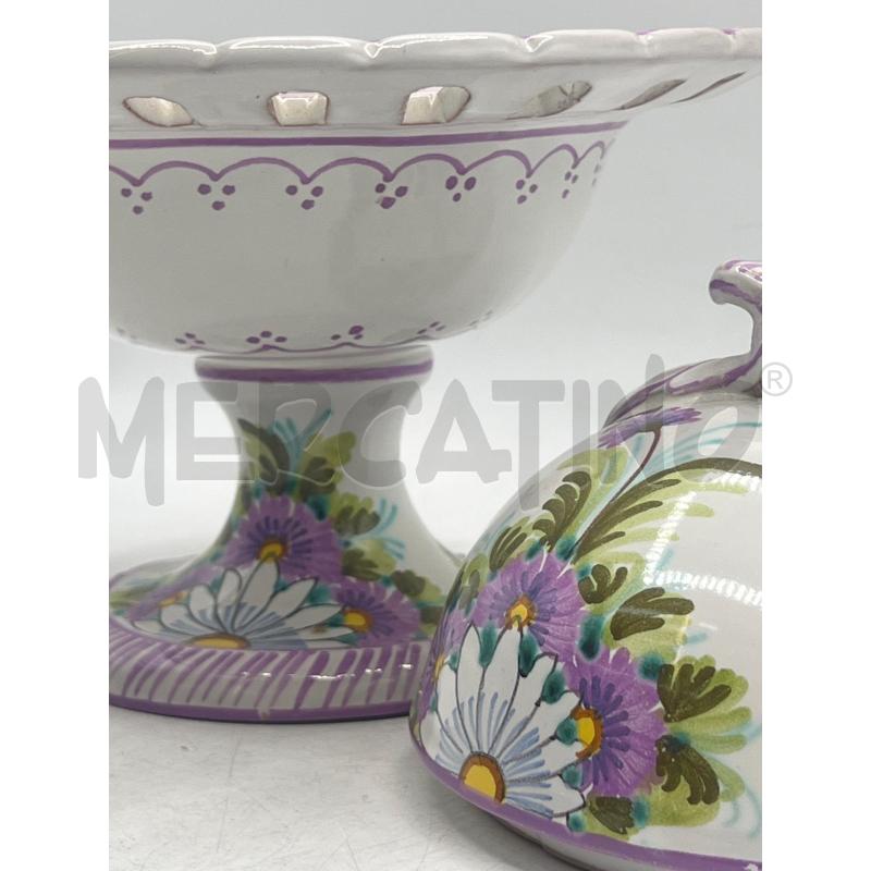 ALZATA CERAMICA VIOLA FIORI BORDO TRAF MIGNINI | Mercatino dell'Usato Teramo 3