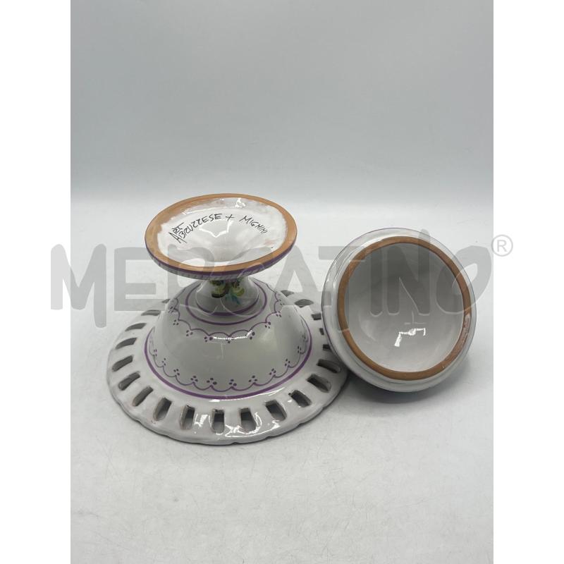 ALZATA CERAMICA VIOLA FIORI BORDO TRAF MIGNINI | Mercatino dell'Usato Teramo 4