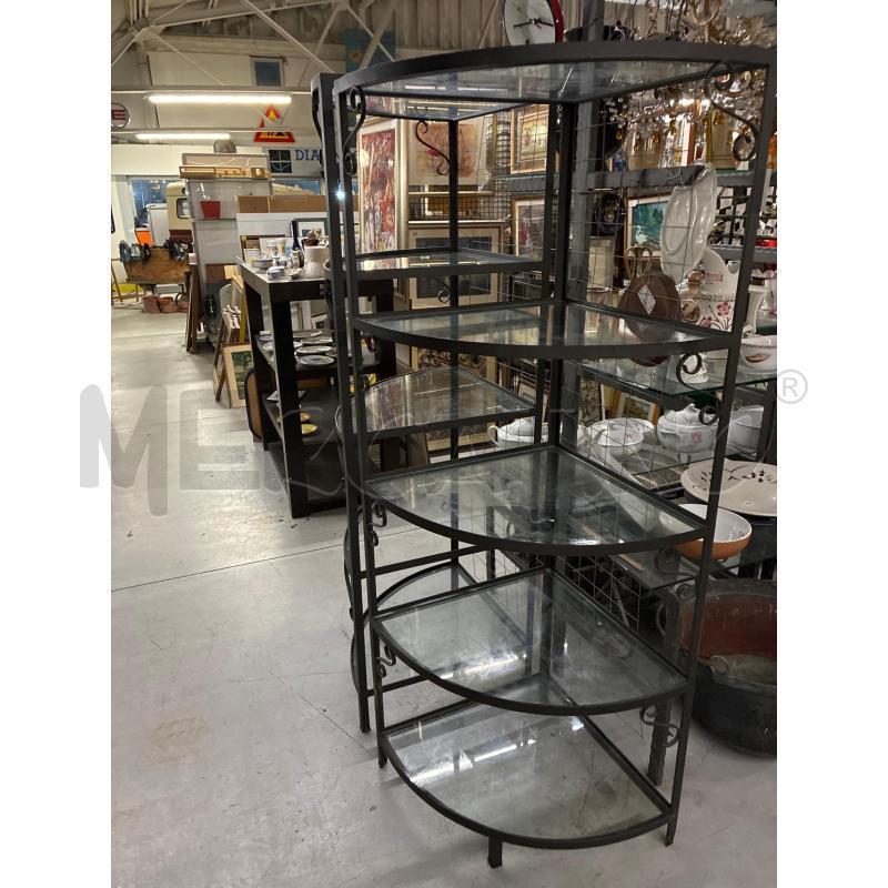 ANGOLIERA IN FERRO BATTUTO E VETRO 58X58H177CM | Mercatino dell'Usato Teramo 1