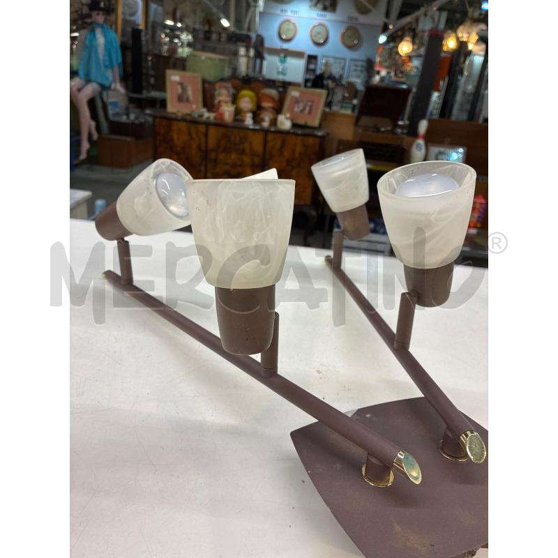 APPLIQUE 4  LUCE FERRO MARRONE COPPA VETRO  | Mercatino dell'Usato Teramo 3