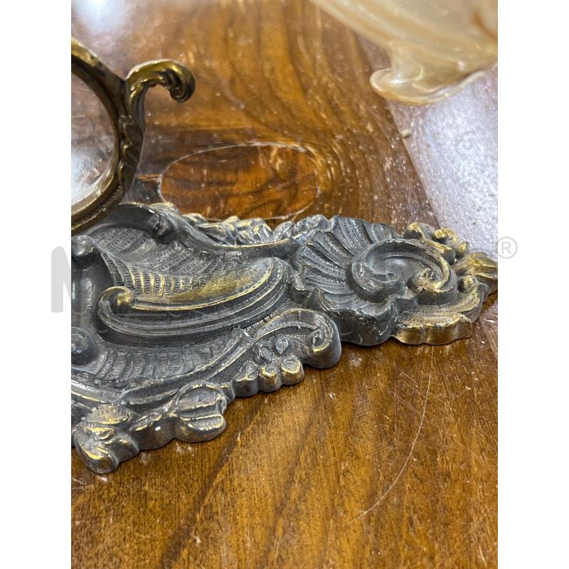 APPLIQUE COPPIA OTTONE EPOCA LAVORATE 1 LUCE IN VETRO SATINATO  | Mercatino dell'Usato Teramo 2