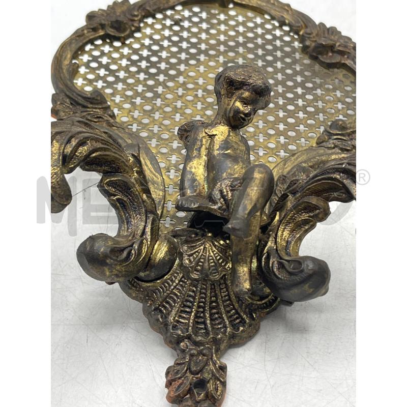 APPLIQUE COPPIA VINTAGE IN METALLO DORATO 2 LUCI DECORAZIONE PUTTO | Mercatino dell'Usato Teramo 3