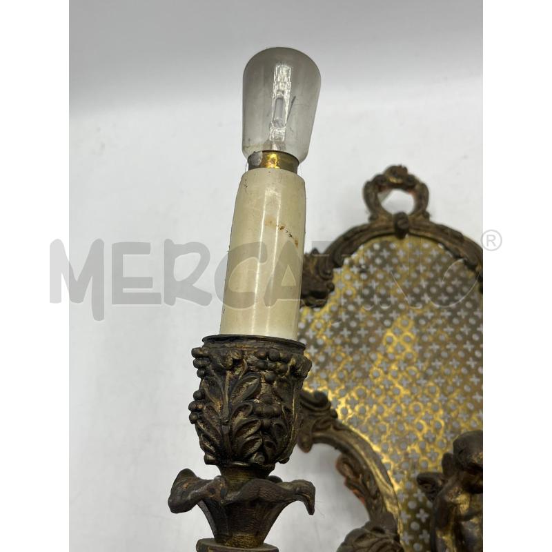 APPLIQUE COPPIA VINTAGE IN METALLO DORATO 2 LUCI DECORAZIONE PUTTO | Mercatino dell'Usato Teramo 4