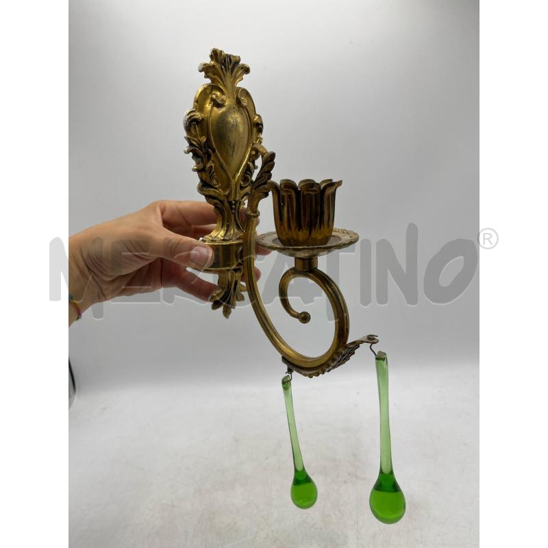 APPLIQUE DORATA 2 PENTENDI VETRO GOCCE | Mercatino dell'Usato Teramo 1