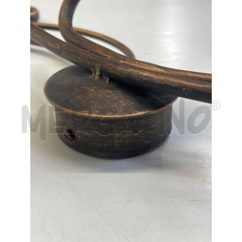 APPLIQUE FARETTI 2 LUCI FERRO CALLA FIORE VETRO | Mercatino dell'Usato Teramo 3