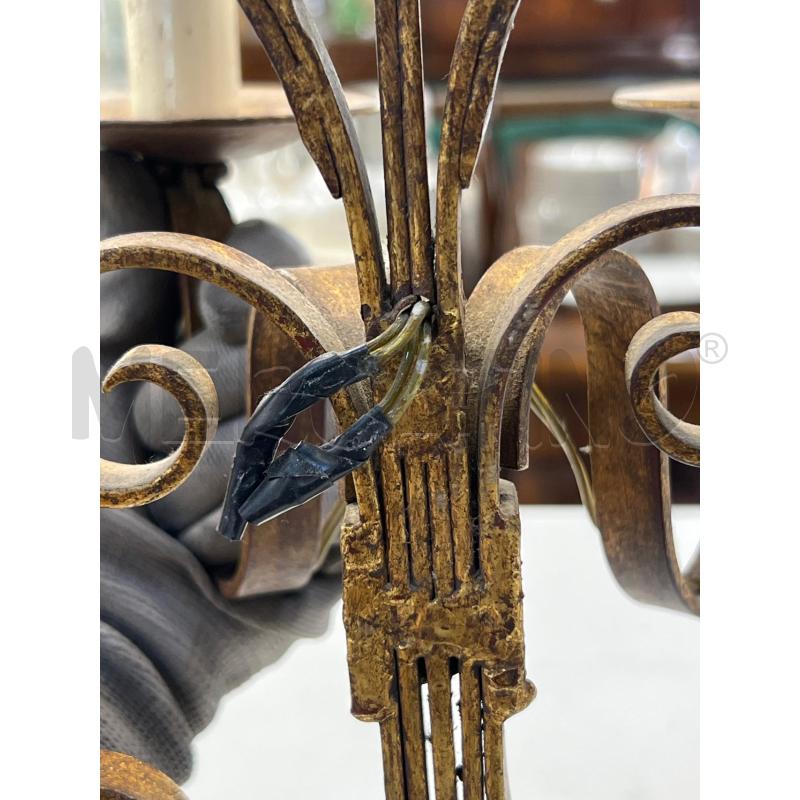 APPLIQUE FERRO BATTUTO DORATO 2 LUCI | Mercatino dell'Usato Teramo 3