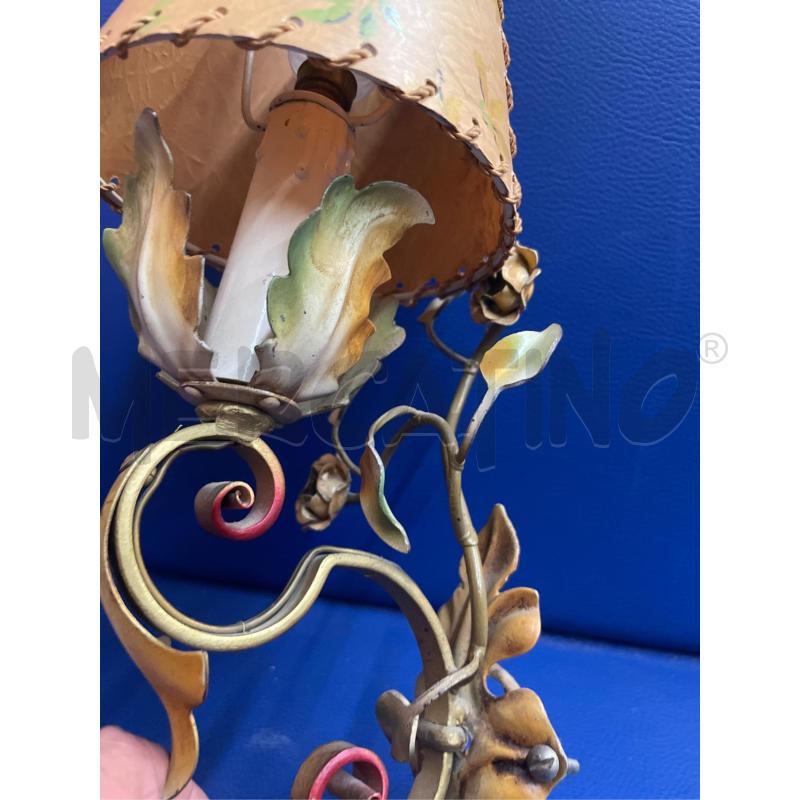 APPLIQUE FERRO BATTUTO FIORI METALLO LAVORATI 1 LUCE+CAPPELLO | Mercatino dell'Usato Teramo 2