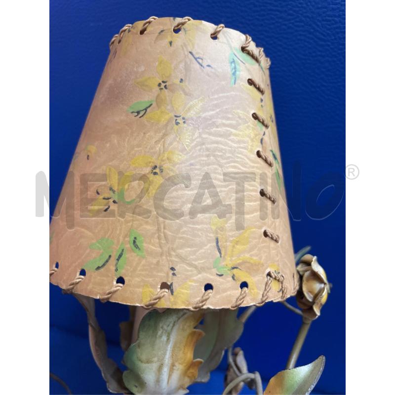 APPLIQUE FERRO BATTUTO FIORI METALLO LAVORATI 1 LUCE+CAPPELLO | Mercatino dell'Usato Teramo 3