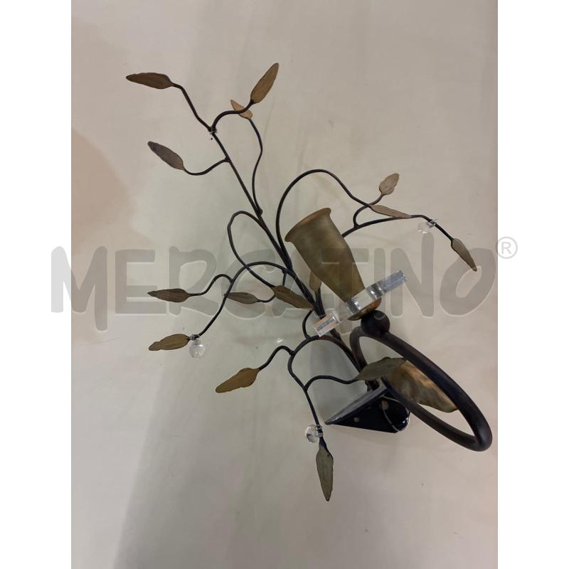 APPLIQUE FERRO BATTUTO FOGLIE 1 LUCE | Mercatino dell'Usato Teramo 1