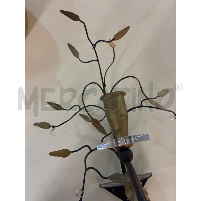 APPLIQUE FERRO BATTUTO FOGLIE 1 LUCE | Mercatino dell'Usato Teramo 2