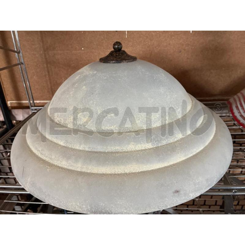 APPLIQUE TONDA LAMPADARIO VETRO CAMPANA SATINATO | Mercatino dell'Usato Teramo 1