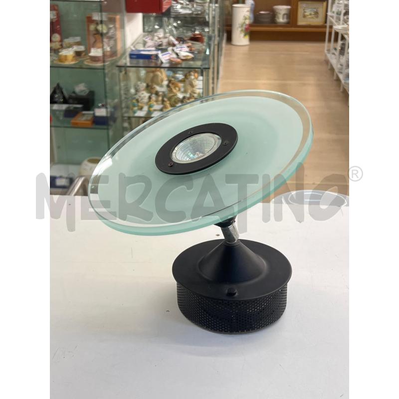 APPLIQUE TONDA VETRO SATINATO SUPPORTO METALLO NERO | Mercatino dell'Usato Teramo 1