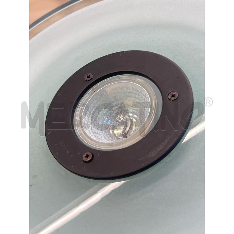 APPLIQUE TONDA VETRO SATINATO SUPPORTO METALLO NERO | Mercatino dell'Usato Teramo 2