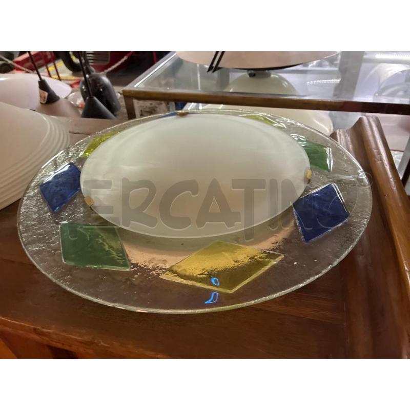 APPLIQUE TONDO VETRO ROMBI COLORATI DIAM 45CM  | Mercatino dell'Usato Teramo 1