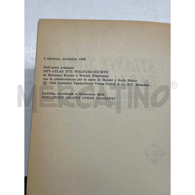 ATLANTE STORICO GARZANTI PRIMA EDIZIONE 1966 GARZANTI EDITORE MILANO | Mercatino dell'Usato Teramo 2