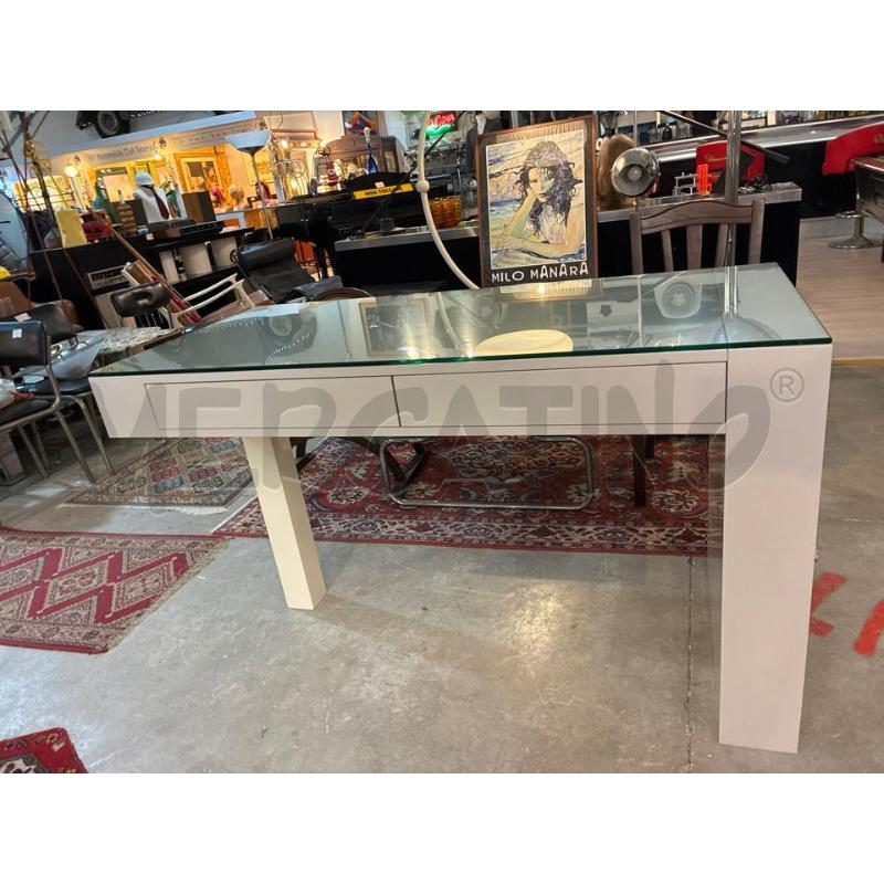 BANCONE SCRIVANIA DA NEGOZIO 2 CASSETTI PIANO IN VETRO  | Mercatino dell'Usato Teramo 2