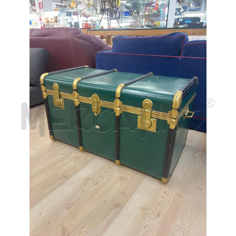 BAULE FORZIERE VERDE E FINITURE DORATE NERE | Mercatino dell'Usato Teramo 1