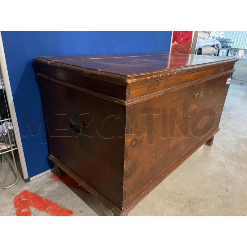 BAULE LEGNO ARTE POVERA SCURO | Mercatino dell'Usato Teramo 3