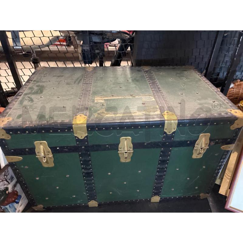 BAULE O FORZIERE IN FERRO METALLO VERDE | Mercatino dell'Usato Teramo 2