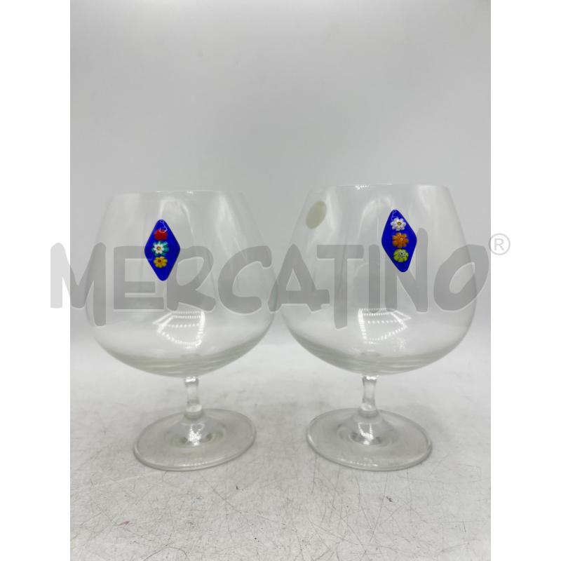 BICCHIERI PZ. 2 COPPA FINITRUE MURANO BLU | Mercatino dell'Usato Teramo 2