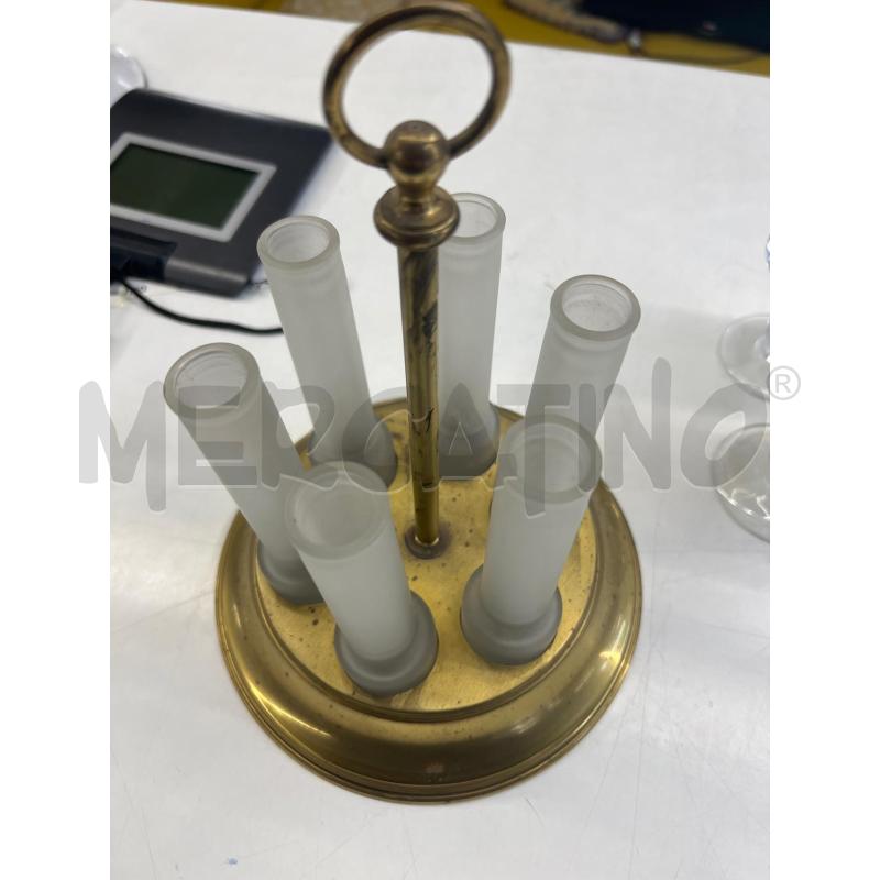 BICCHIERI PZ. 6 DA LIQUORE CON SUPPORTO OTTONE DORATO VINTAGE DESIGN ANNI 70 80 | Mercatino dell'Usato Teramo 2