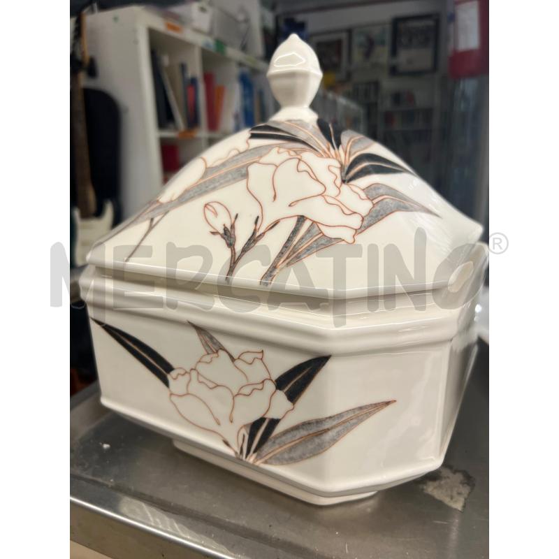 BISCOTTIERA GRANDE CERAMICA MASTRI D'ARTE TONI FOGLIE NERE | Mercatino dell'Usato Teramo 2