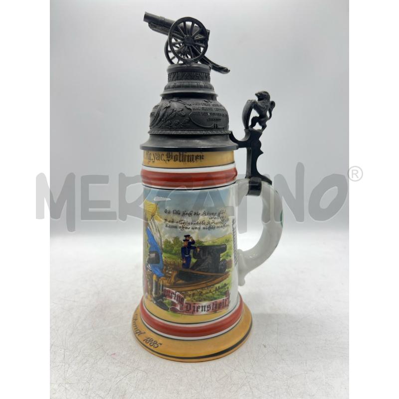 BOCCALE BIRRA CERAMICA DA COLLEZIONE COPERCHIO SOPRA CON CANNONE | Mercatino dell'Usato Teramo 1