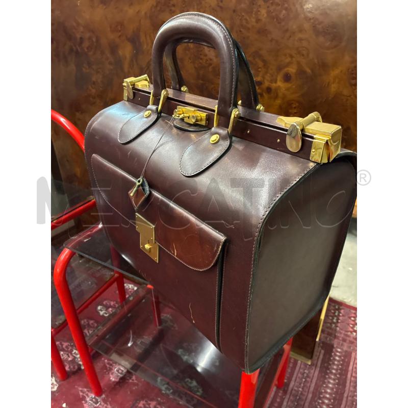 BORSA DOCTOR BAGS IN VERA PELLE E METALLO OTTONATO | Mercatino dell'Usato Teramo 1