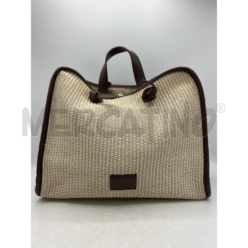 BORSA DONNA COOLT BEIGE BORDI MARRONI CON TRACOLLA | Mercatino dell'Usato Teramo 1