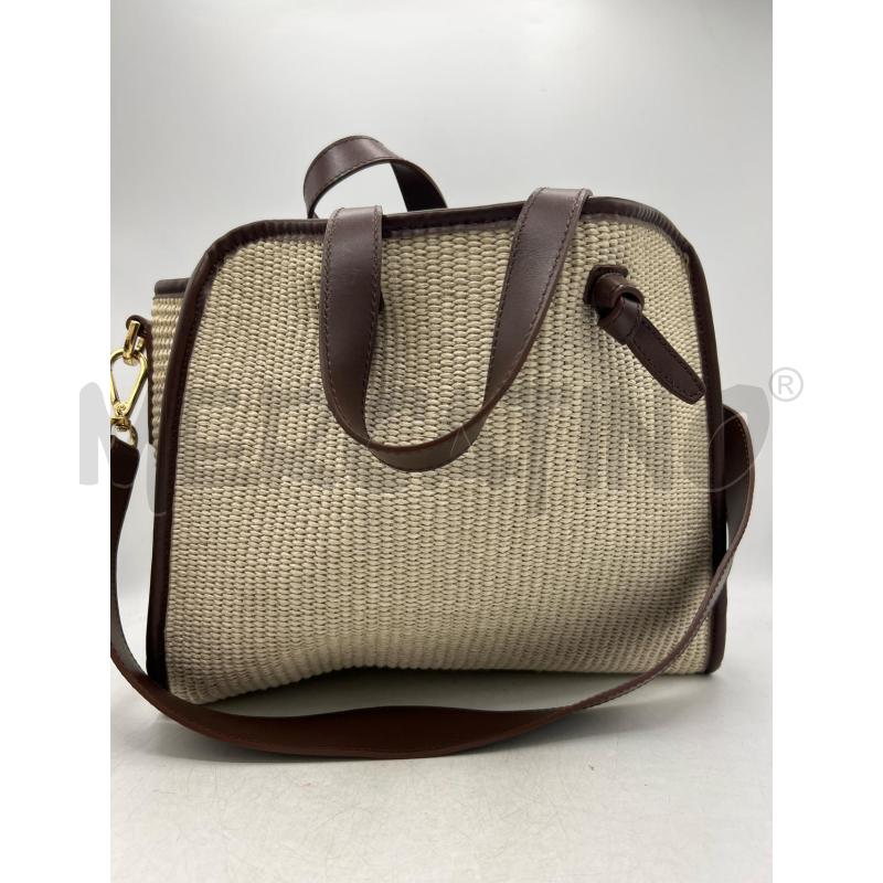 BORSA DONNA COOLT BEIGE BORDI MARRONI CON TRACOLLA | Mercatino dell'Usato Teramo 2