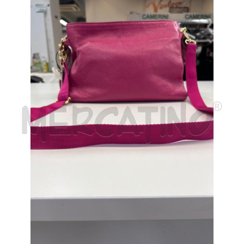 BORSA DONNA DIVAS FUCSIA IN PELLE CATENA DORATA | Mercatino dell'Usato Teramo 2