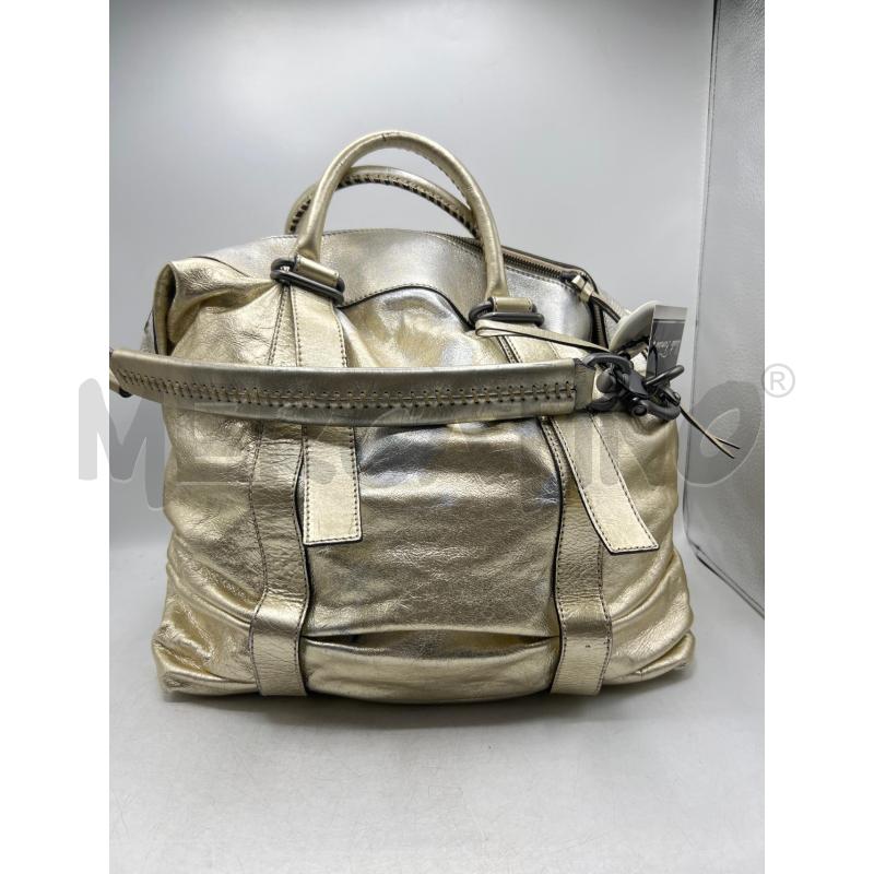 BORSA DONNA FRANCESCO BIASIA DORATA ARGENTATA 2 MANICI | Mercatino dell'Usato Teramo 1