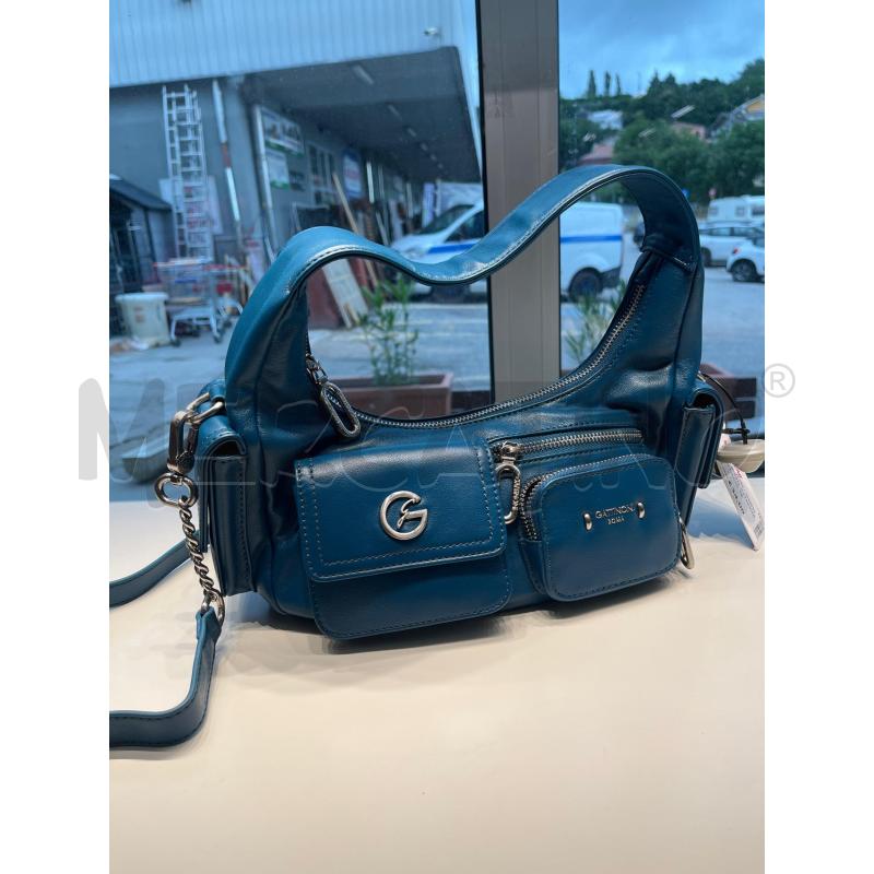 BORSA DONNA GATTINONI A SPALLA COL VERDE PETROLIO TASCHINE LATERALI | Mercatino dell'Usato Teramo 1