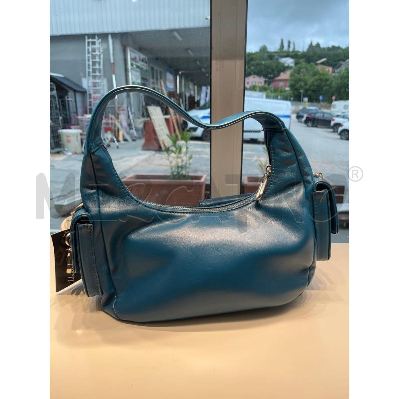 BORSA DONNA GATTINONI A SPALLA COL VERDE PETROLIO TASCHINE LATERALI | Mercatino dell'Usato Teramo 2