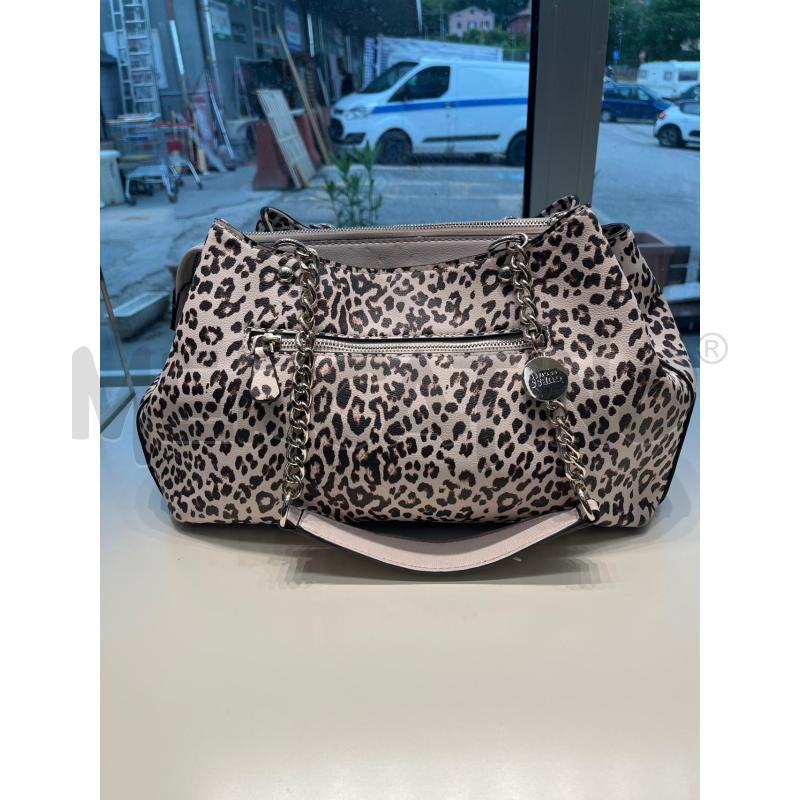 BORSA DONNA GUESS FANTASIA ANIMELIER BEIGE MARRONE MANICI CATENA | Mercatino dell'Usato Teramo 2