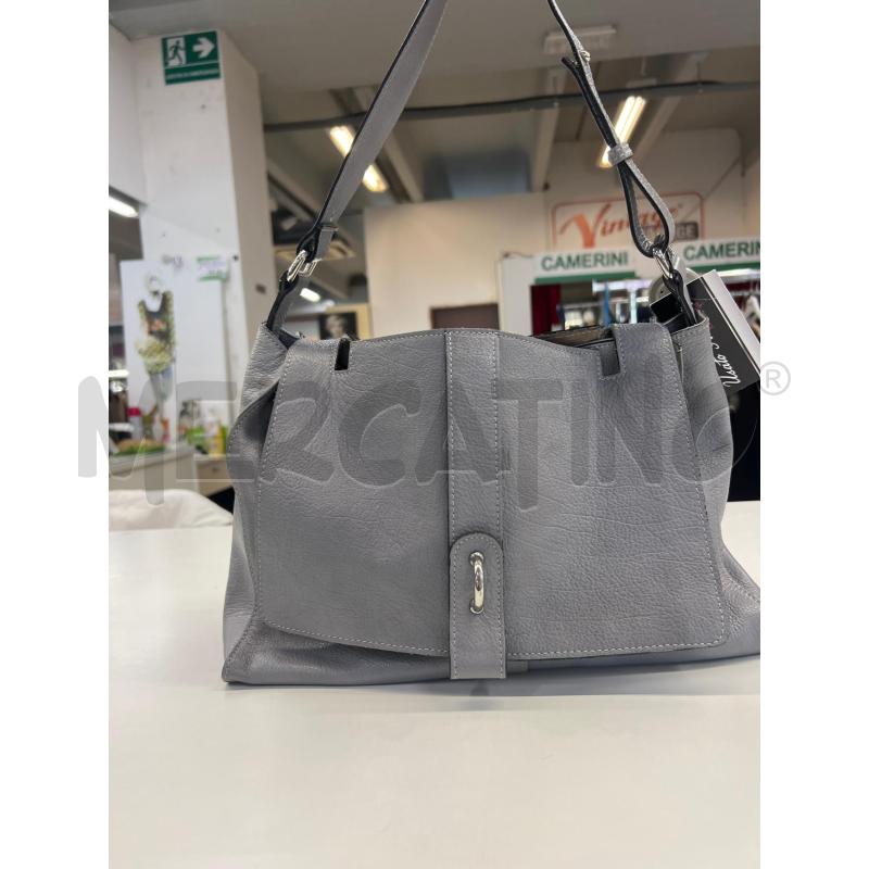 BORSA DONNA KATE KOLL GRIGIO CHIARO CHIUSURA PATTA  | Mercatino dell'Usato Teramo 1