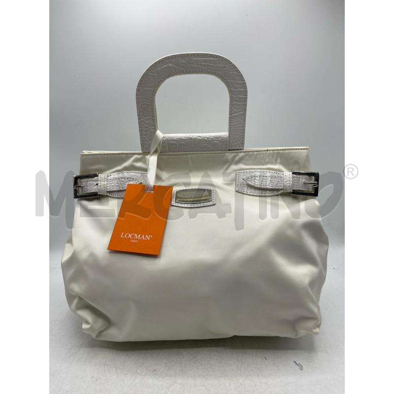 BORSA DONNA LOCMAN PELLE E TESSUTO BIANCO NUOVA PERFETTA | Mercatino dell'Usato Teramo 1