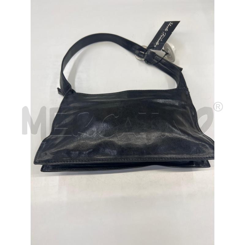 BORSA DONNA MALANDRINO NERA IN PELLE NERA CUCITURE BEIGE  | Mercatino dell'Usato Teramo 2